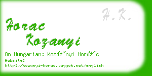 horac kozanyi business card